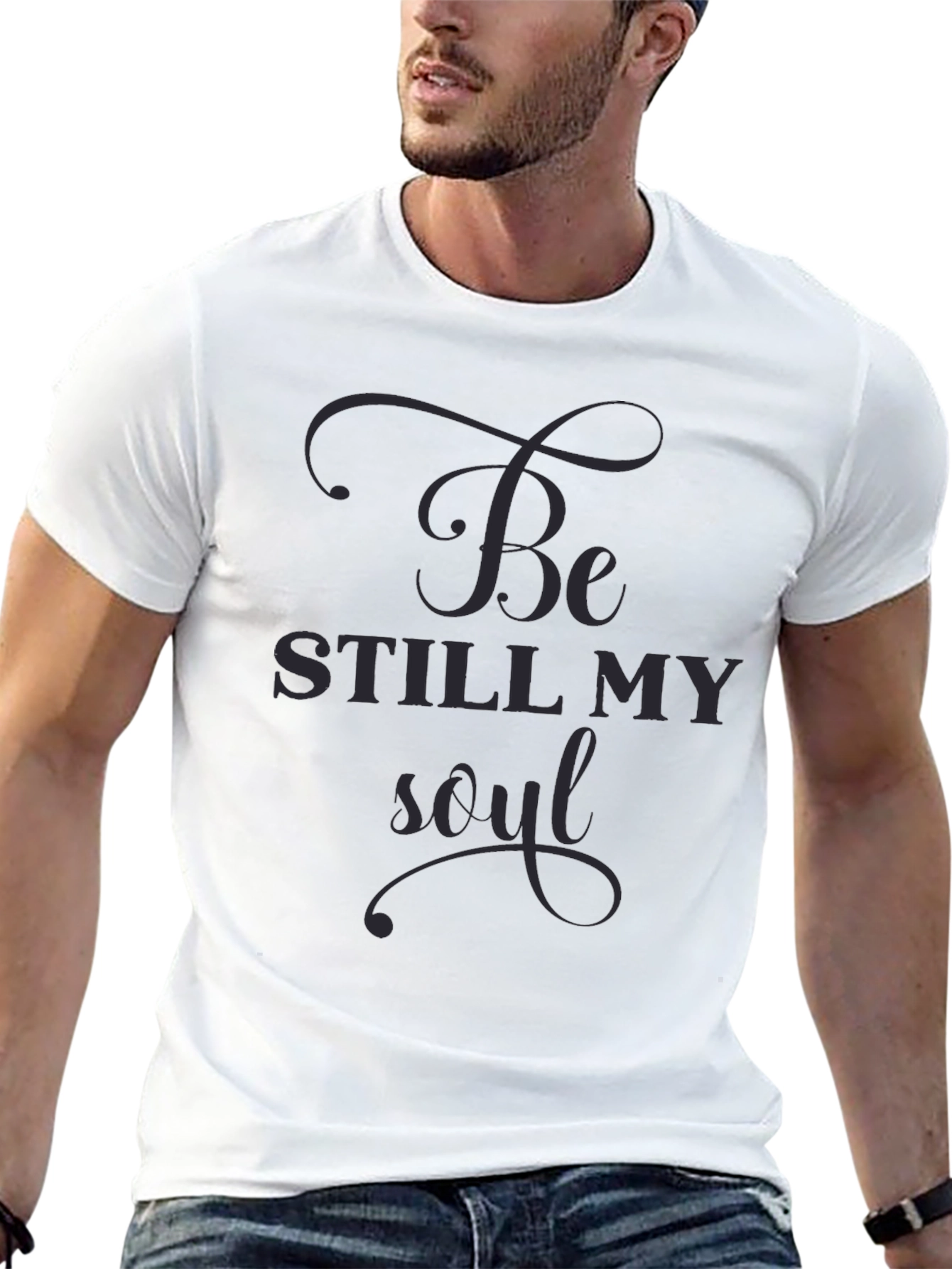 Camiseta Negra con Estampado Be Still My Soul