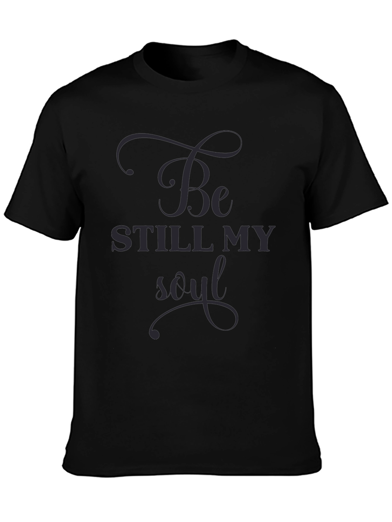 Camiseta Negra con Estampado Be Still My Soul