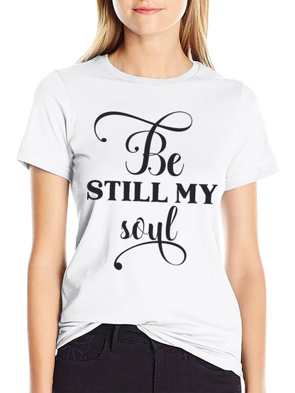 Camiseta Negra con Estampado Be Still My Soul