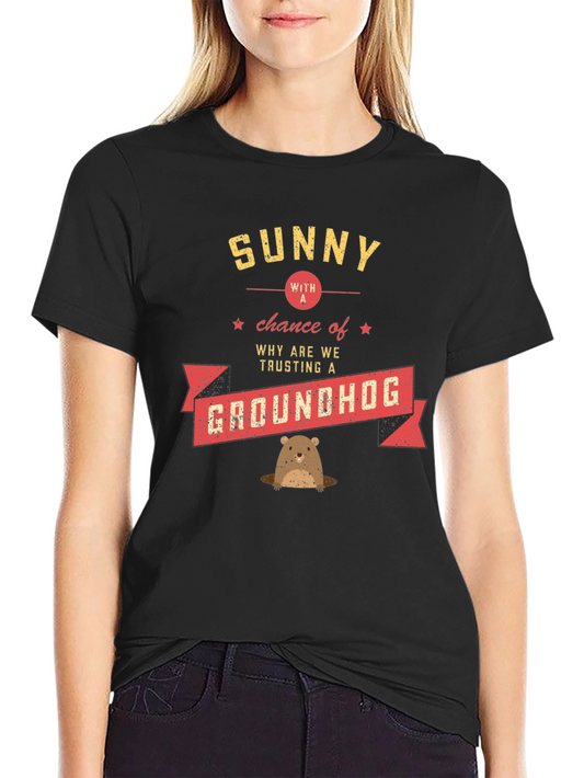 Camiseta Negra Día de la Marmota Hombre