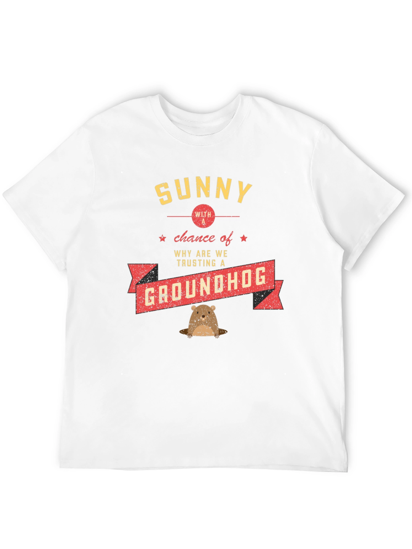 Camiseta Negra Día de la Marmota Hombre