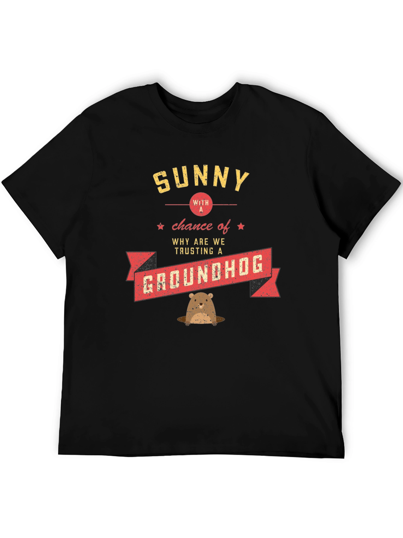 Camiseta Negra Día de la Marmota Hombre