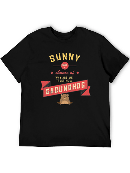 Camiseta Negra Día de la Marmota Hombre