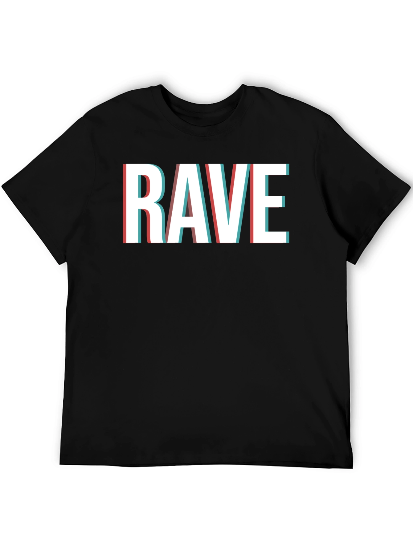 Camiseta Negra RAVE Efecto 3D para Hombre
