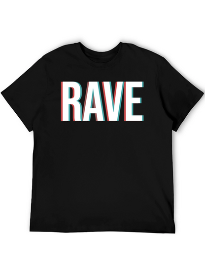 Camiseta Negra RAVE Efecto 3D para Hombre