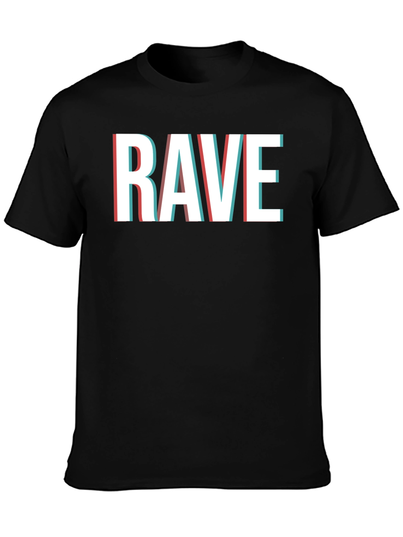 Camiseta Negra RAVE Efecto 3D para Hombre