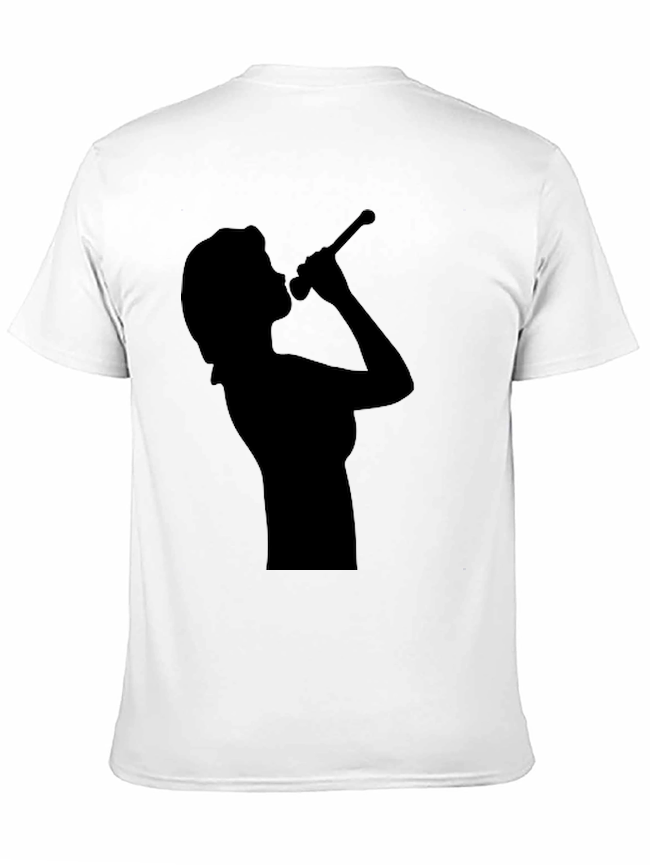 Camiseta Negra con Silueta de Cantante para Hombre