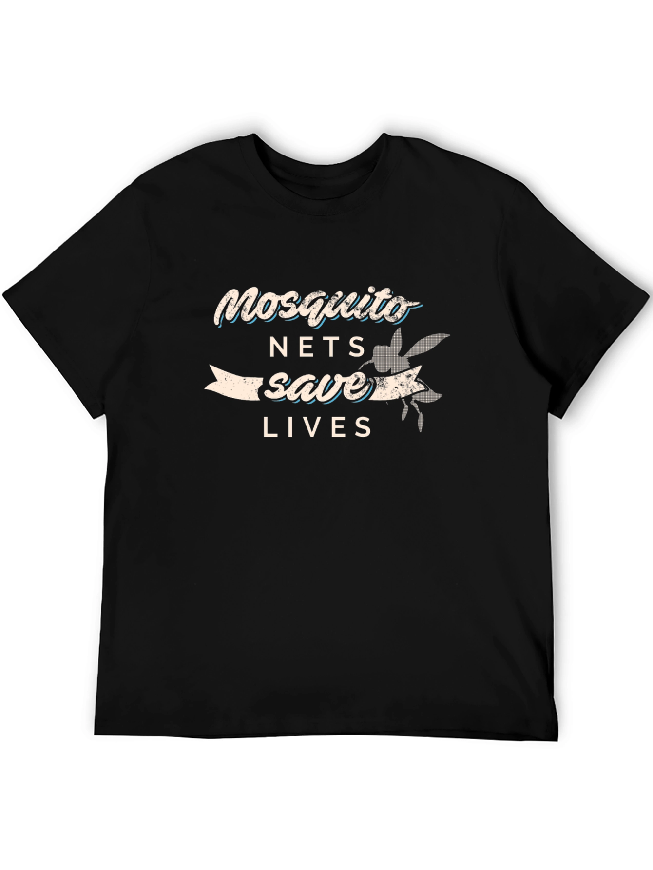 Camiseta Negra: ¡Mosquiteros Salvan Vidas!