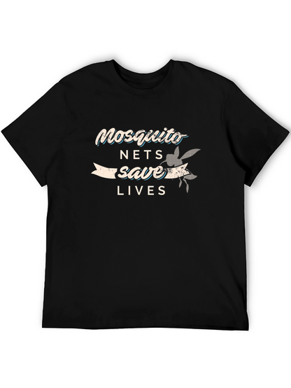 Camiseta Negra: ¡Mosquiteros Salvan Vidas!