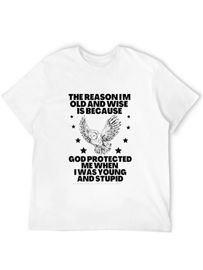 Camiseta Negra Hombre: Viejo Sabio y Protegido