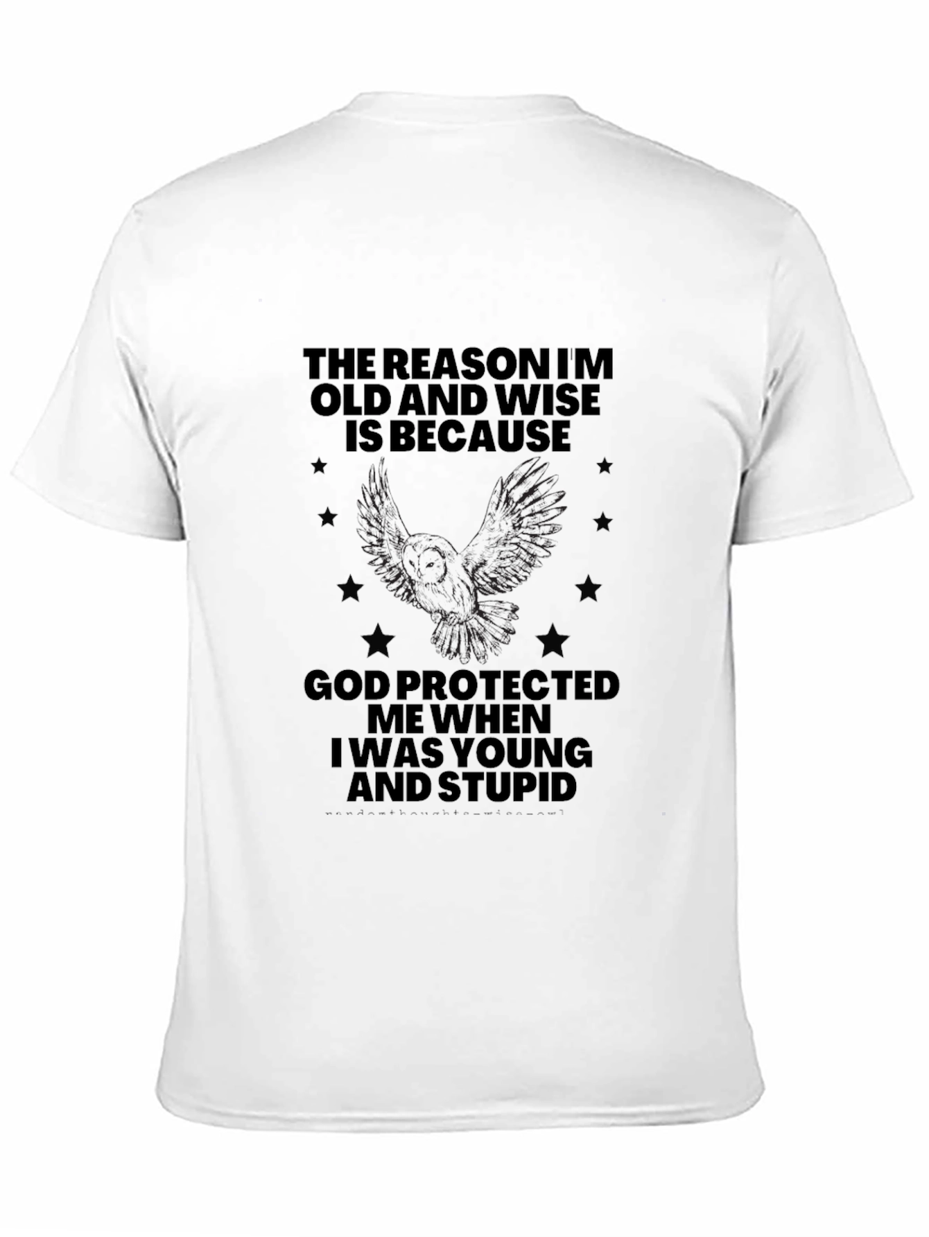 Camiseta Negra Hombre: Viejo Sabio y Protegido