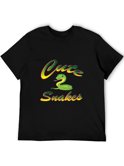 Camiseta Negra Cute Snakes para Hombre