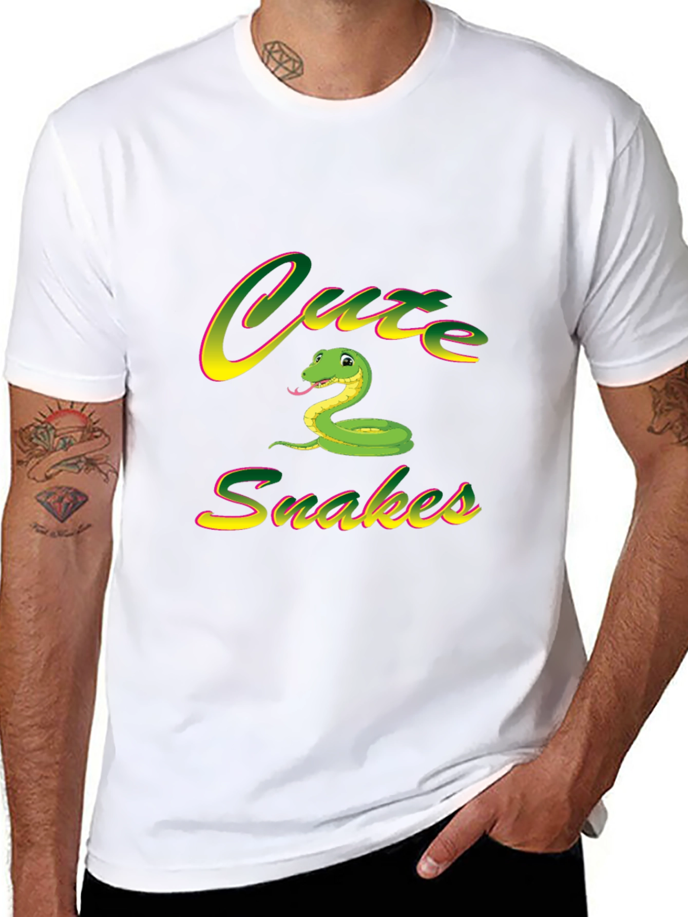 Camiseta Negra Cute Snakes para Hombre