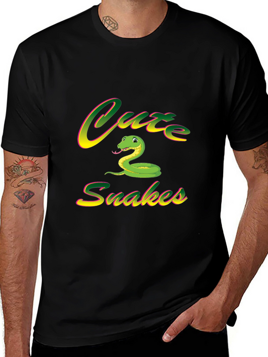 Camiseta Negra Cute Snakes para Hombre