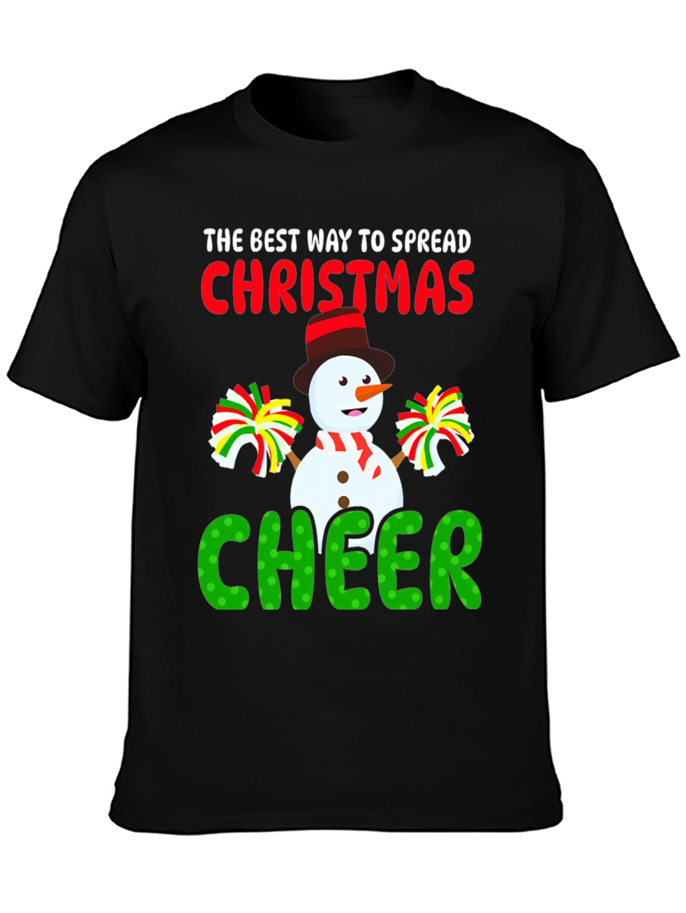 Camiseta Navideña con Muñeco de Nieve Cheerleader