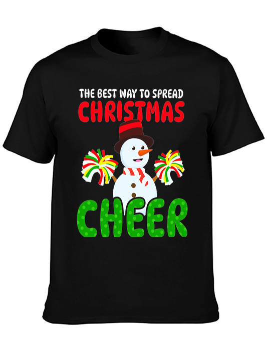 Camiseta Navideña con Muñeco de Nieve Cheerleader