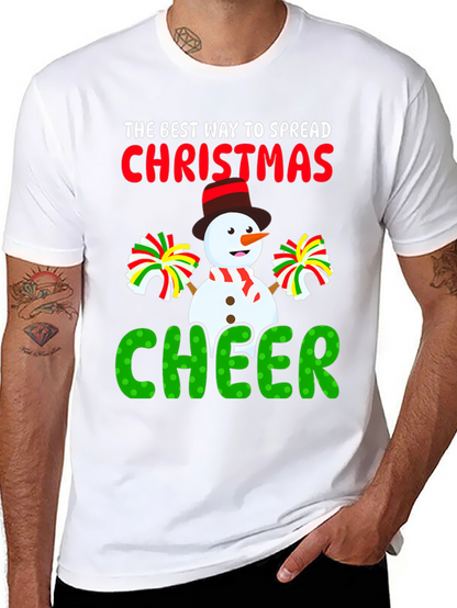 Camiseta Navideña con Muñeco de Nieve Cheerleader