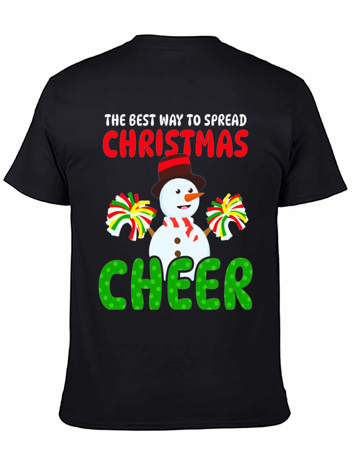 Camiseta Navideña con Muñeco de Nieve Cheerleader