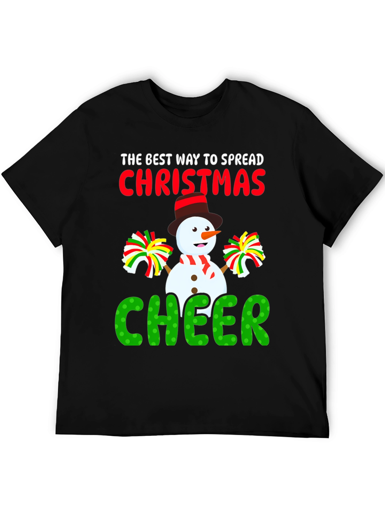 Camiseta Navideña con Muñeco de Nieve Cheerleader