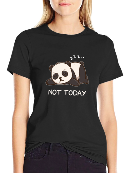 Camiseta Negra Panda Dormilón - No Hoy