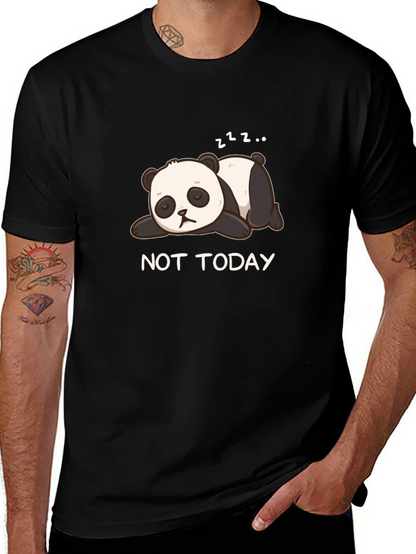 Camiseta Negra Panda Dormilón - No Hoy