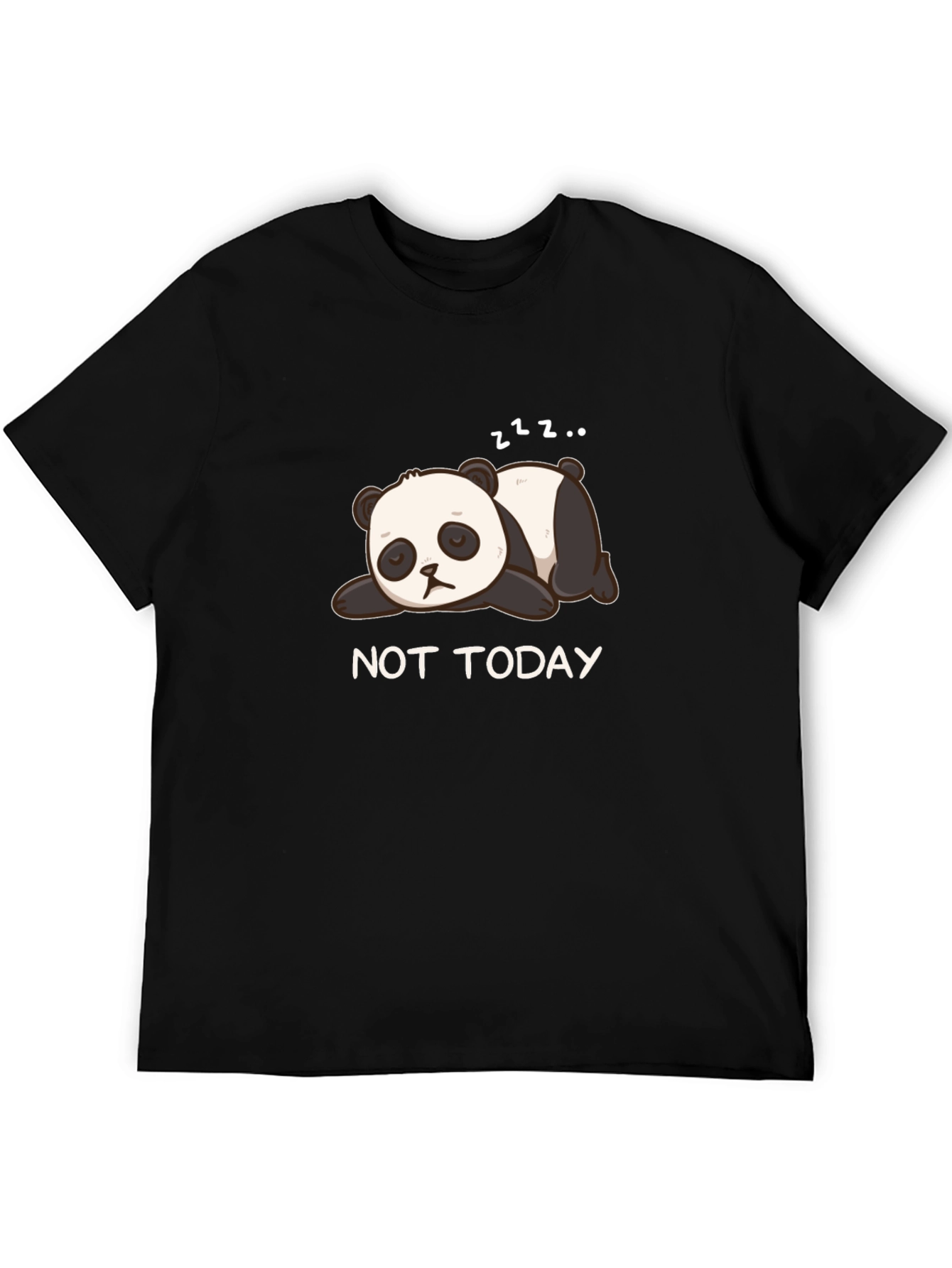 Camiseta Negra Panda Dormilón - No Hoy