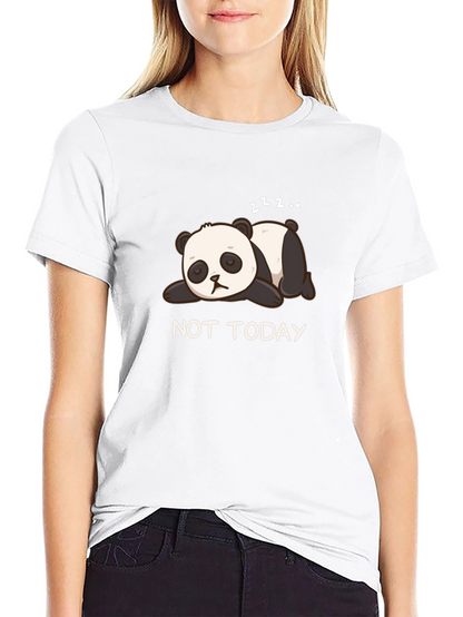 Camiseta Negra Panda Dormilón - No Hoy