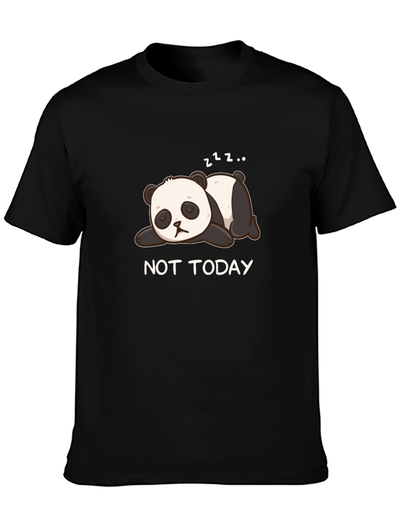 Camiseta Negra Panda Dormilón - No Hoy