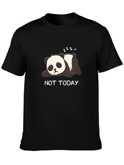 Camiseta Negra Panda Dormilón - No Hoy