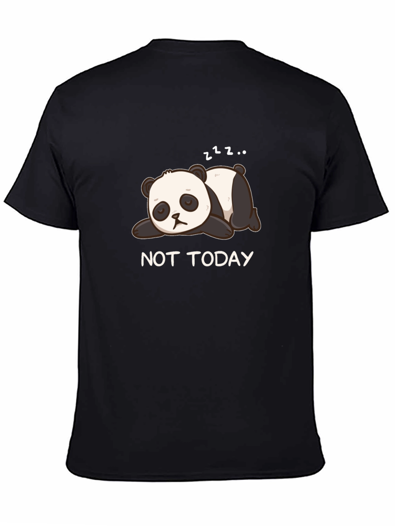 Camiseta Negra Panda Dormilón - No Hoy