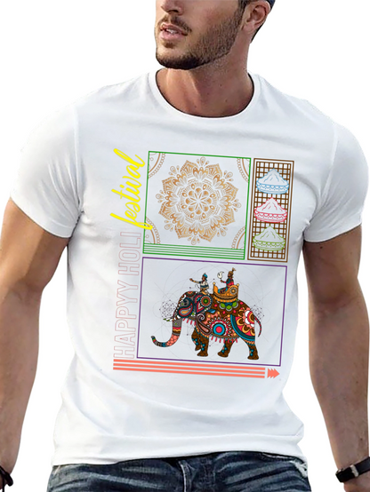 Camiseta Negra Festival Diseño Étnico