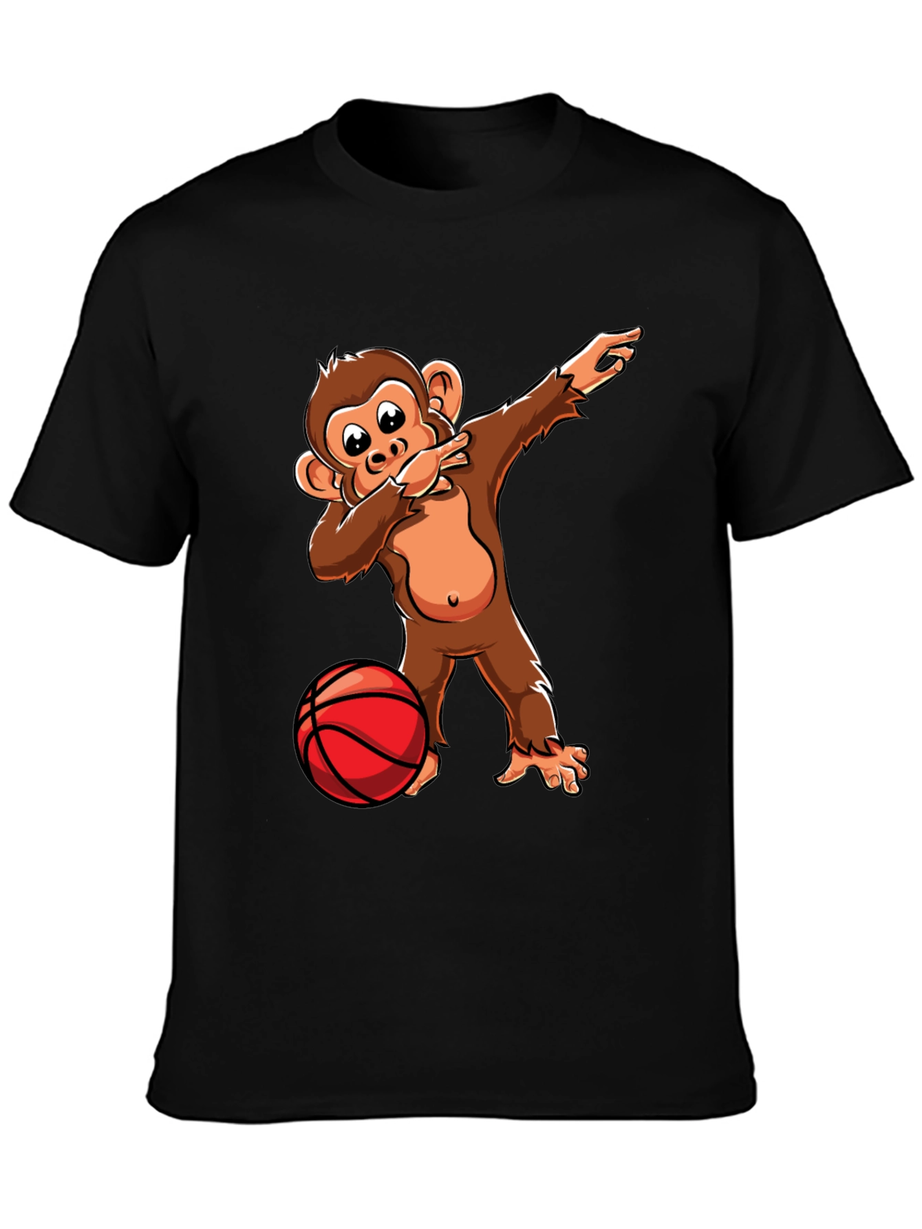 Camiseta Negra con Mono Dabbing Baloncesto