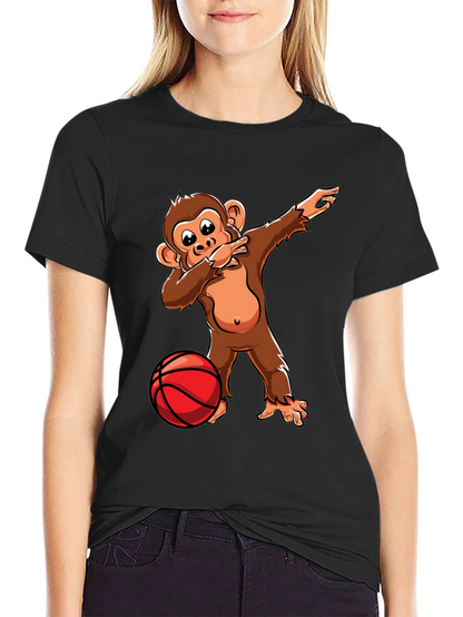 Camiseta Negra con Mono Dabbing Baloncesto