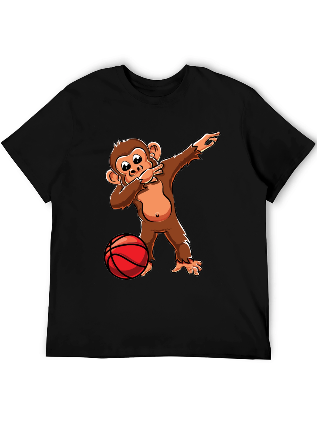 Camiseta Negra con Mono Dabbing Baloncesto