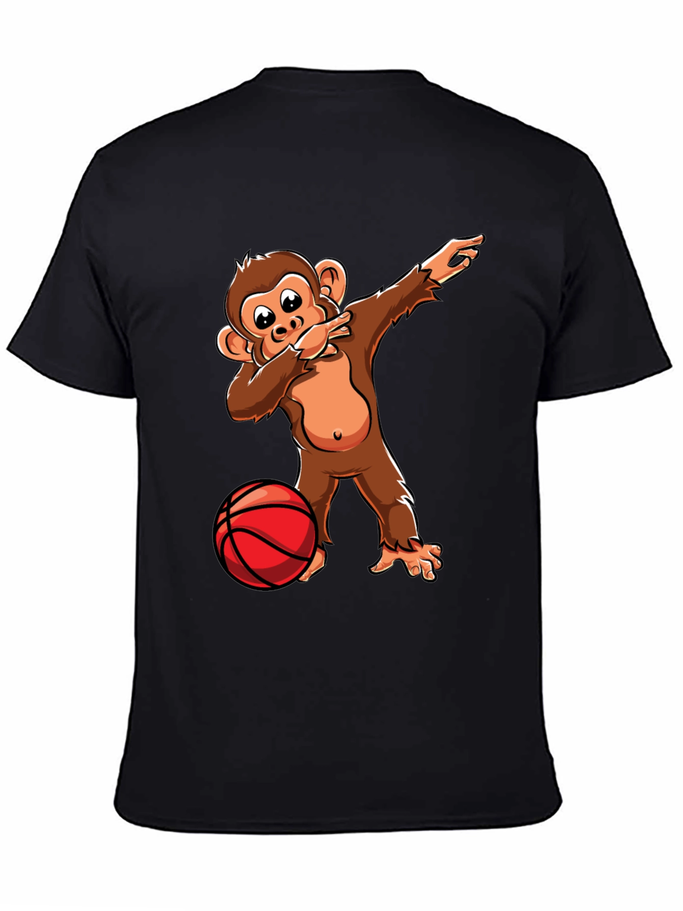 Camiseta Negra con Mono Dabbing Baloncesto