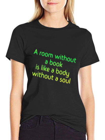 Camiseta Negra con Frase Literaria