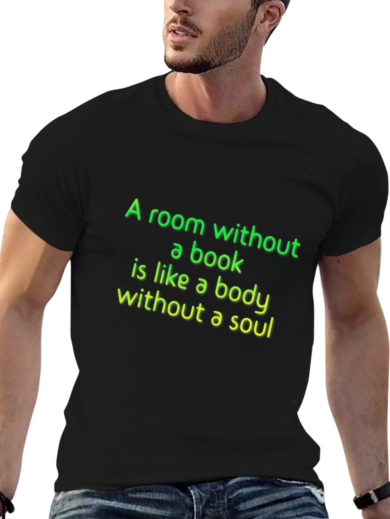 Camiseta Negra con Frase Literaria