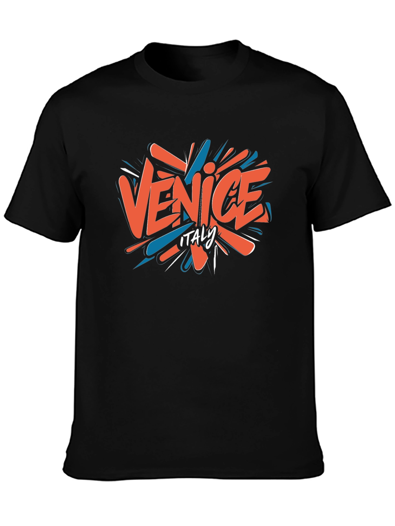 Camiseta Negra Venice Italy Casual