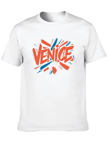 Camiseta Negra Venice Italy Casual