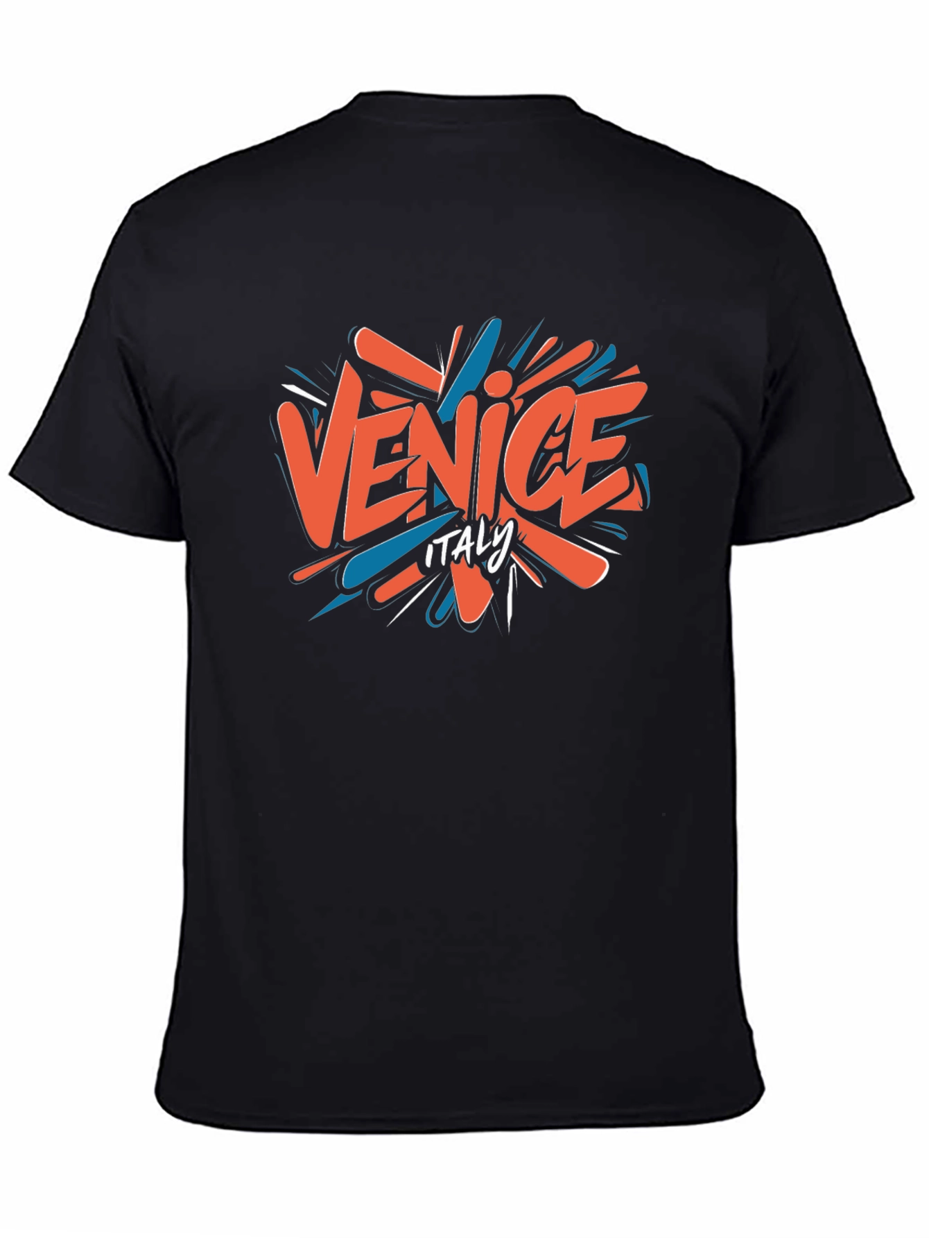 Camiseta Negra Venice Italy Casual