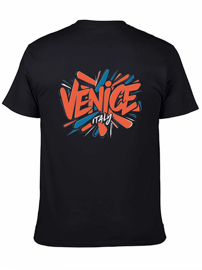 Camiseta Negra Venice Italy Casual