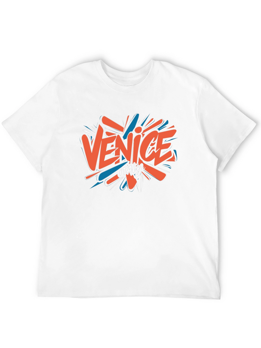 Camiseta Negra Venice Italy Casual