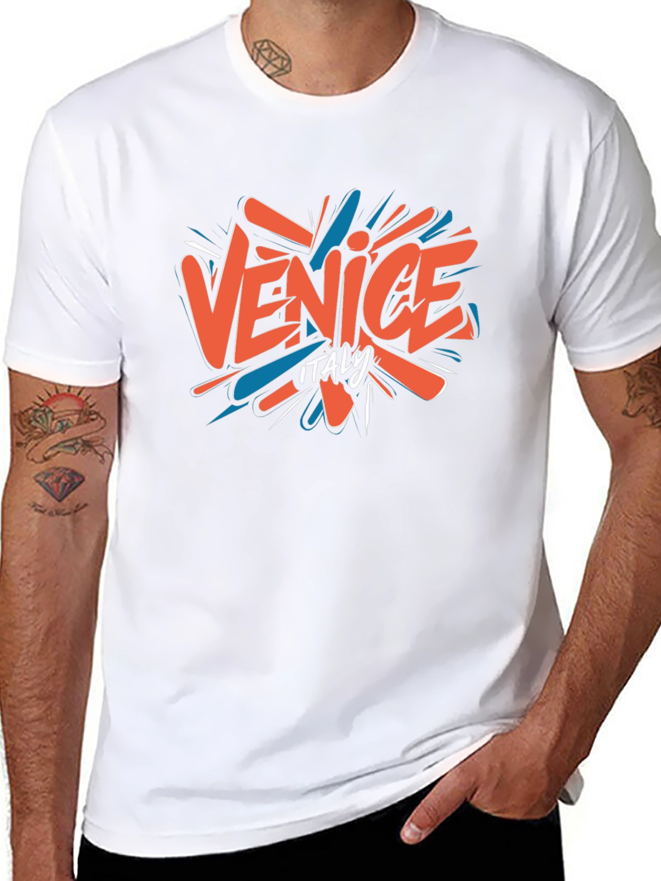 Camiseta Negra Venice Italy Casual