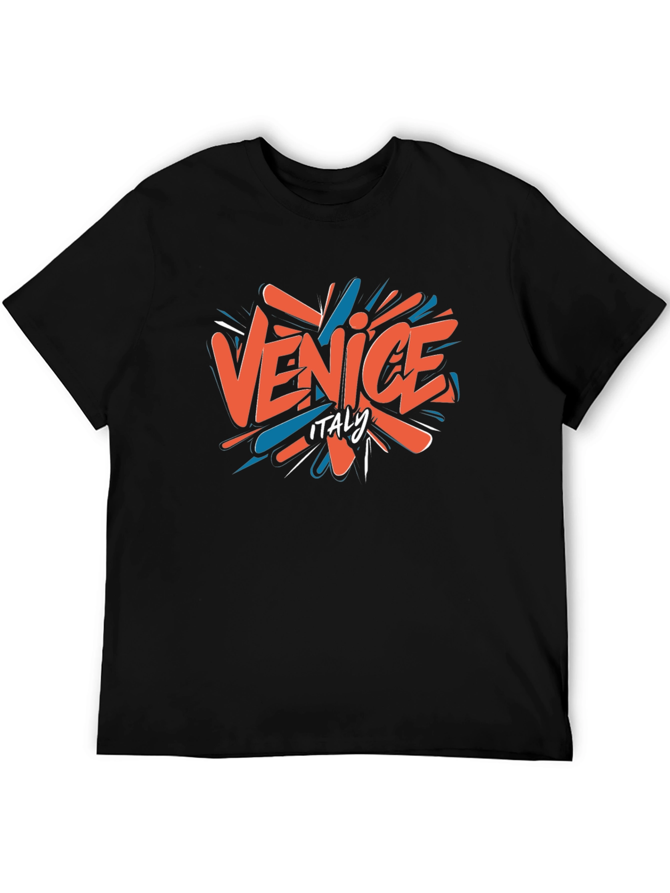 Camiseta Negra Venice Italy Casual