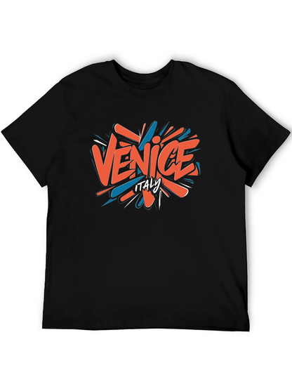 Camiseta Negra Venice Italy Casual