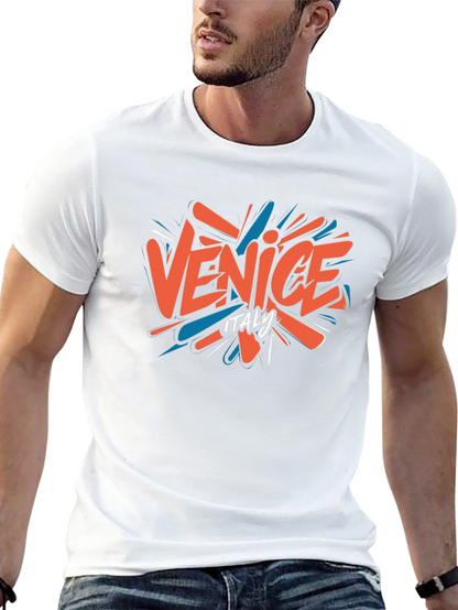 Camiseta Negra Venice Italy Casual