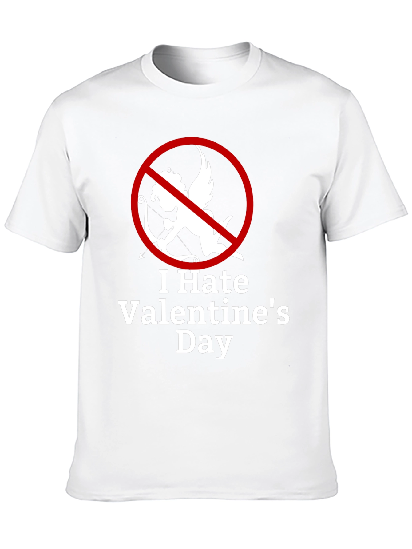 Camiseta Negra Odio San Valentín Diseño Cupido Prohibido