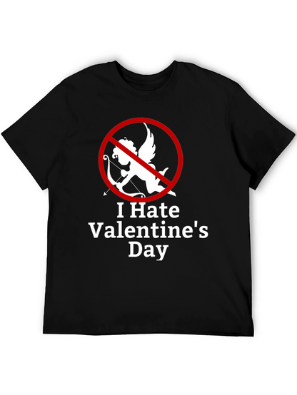 Camiseta Negra Odio San Valentín Diseño Cupido Prohibido
