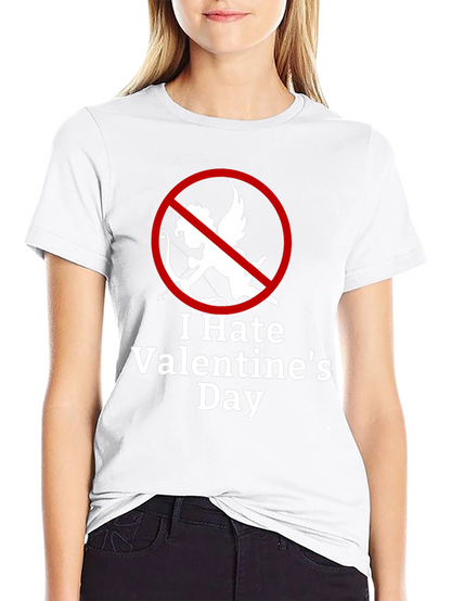 Camiseta Negra Odio San Valentín Diseño Cupido Prohibido