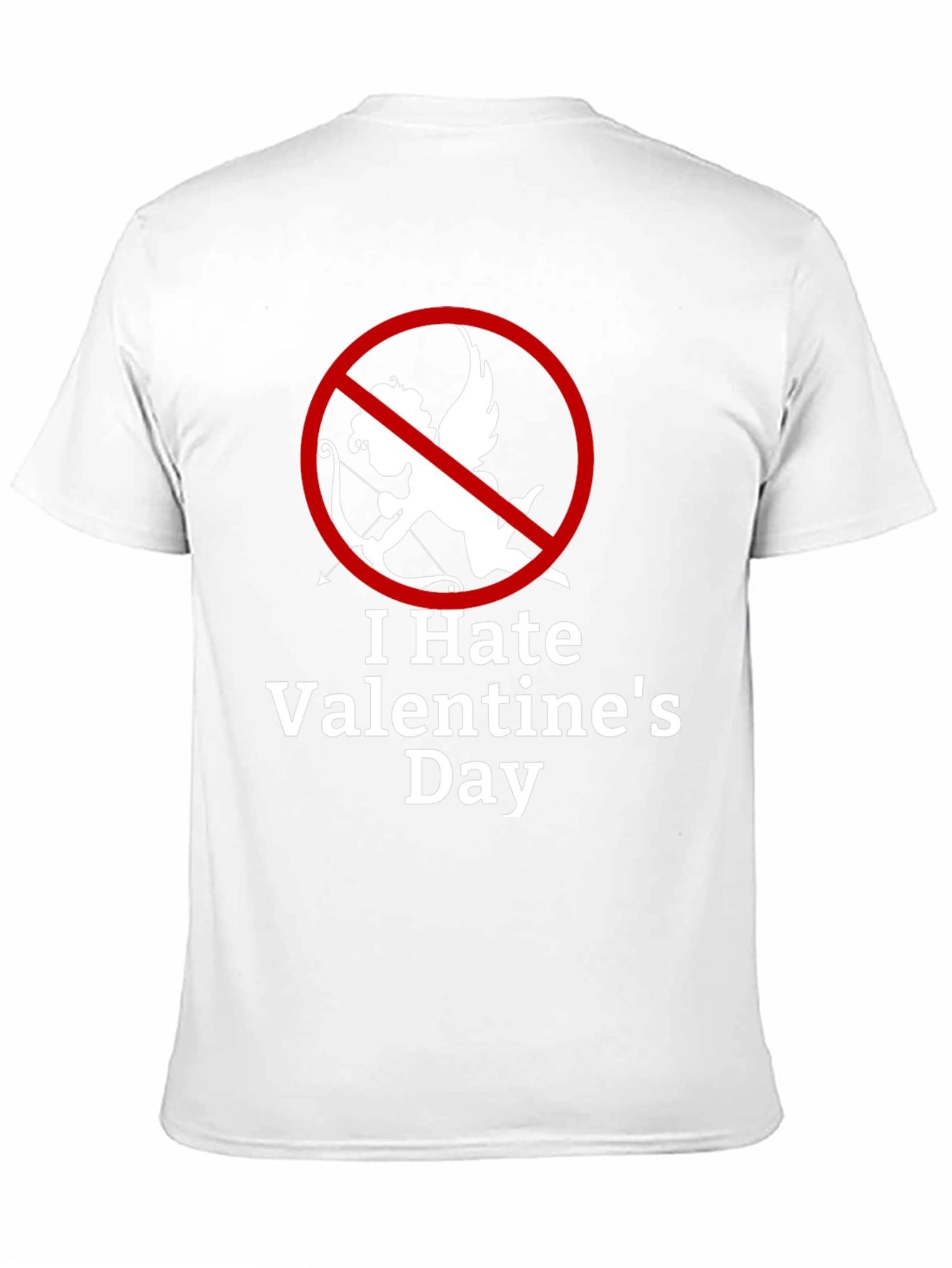 Camiseta Negra Odio San Valentín Diseño Cupido Prohibido
